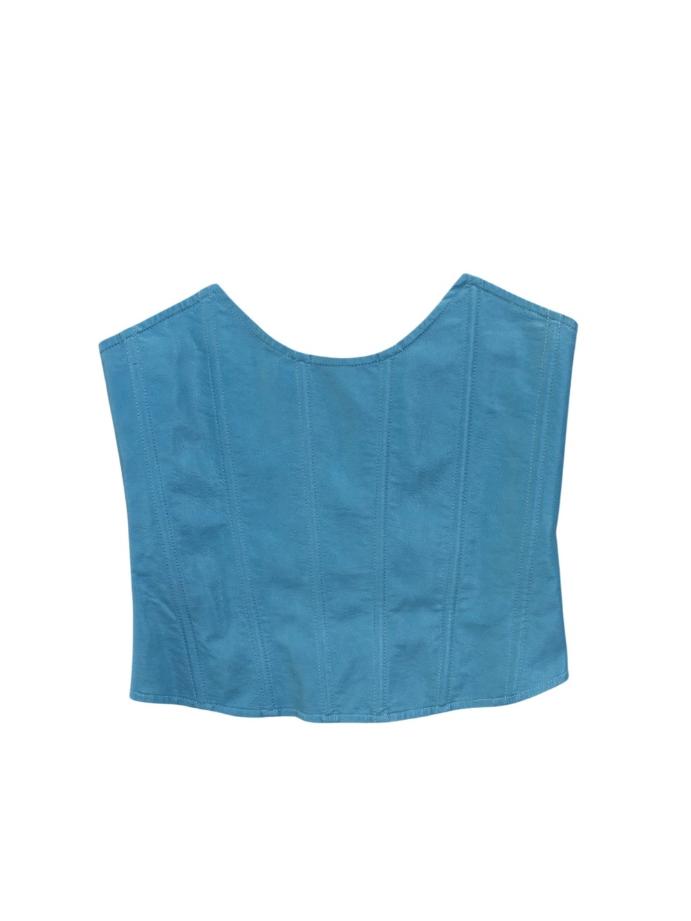 Miaou Leia Corset Top Turquoise Faux Leather